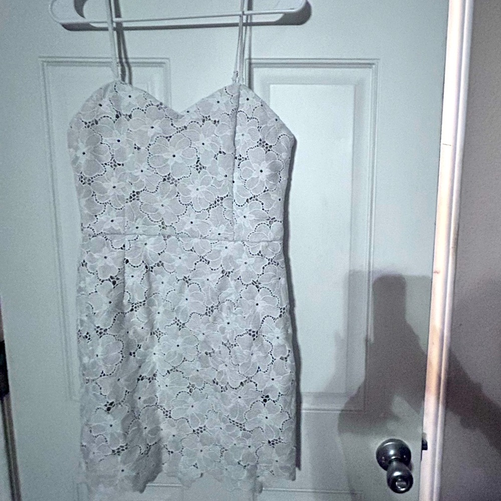 White lace mini dress